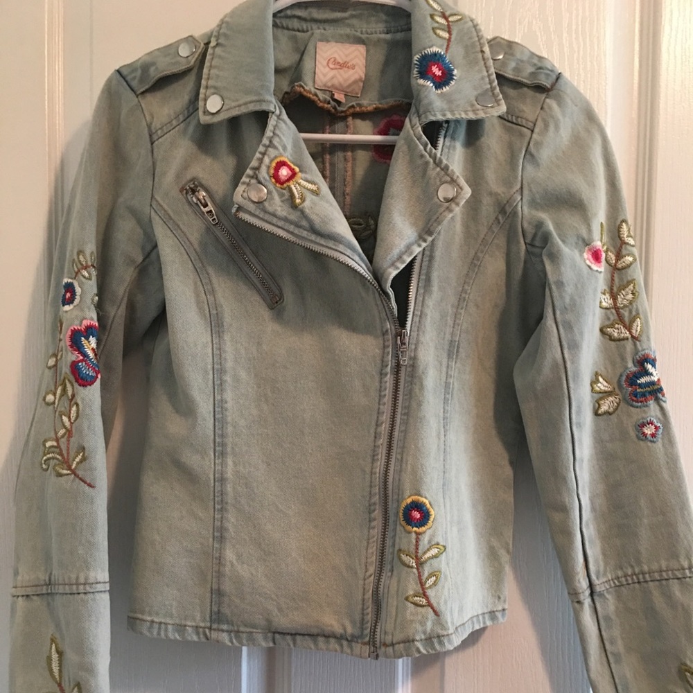 Candies Denim Embroidered Jacket